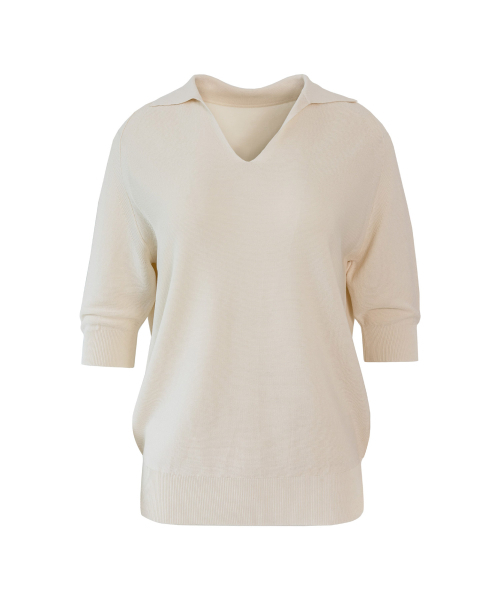 VASCARA(バスカラ)の「V Collar Neck Raglan Half Sleeve Knitwear (5colors)(Tシャツ/カットソー・レディース・ブラック/ライトベージュ/カーキ/ライトブルー/コーラル・FREE)」の7枚目の写真
