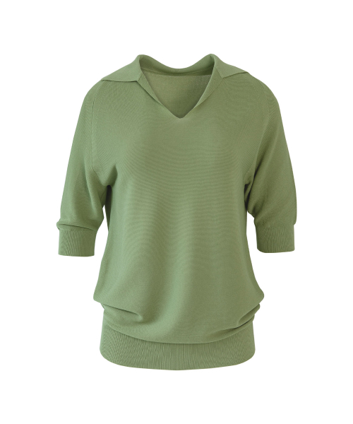 VASCARA(バスカラ)の「V Collar Neck Raglan Half Sleeve Knitwear (5colors)(Tシャツ/カットソー・レディース・ブラック/ライトベージュ/カーキ/ライトブルー/コーラル・FREE)」の11枚目の写真