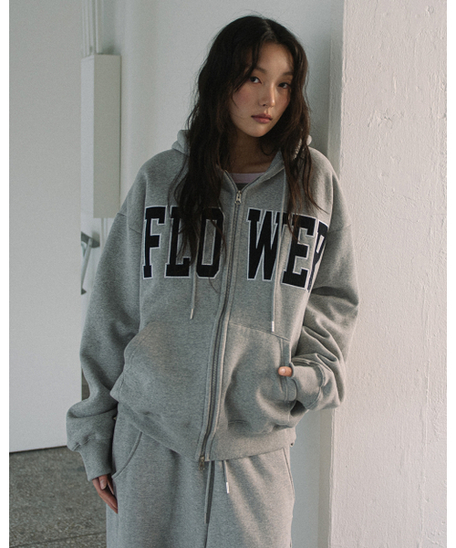 CORDUROY FLOWER худи на молнии (GREY)