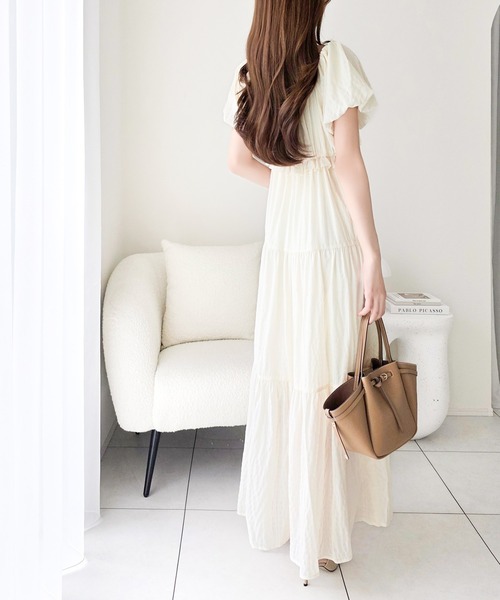 mily bilet(ミウィビレット)の「【mily bilet】甘さの中に、ほんのり大人っぽさを♪オフショル2wayギャザードッキングロングワンピース(ワンピース・レディース・ブラウン/アイボリー/ブラック・MEDIUM/SMALL/LARGE/X-LARGE)」の9枚目の写真