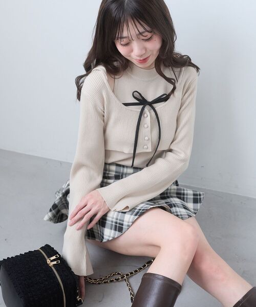 MAJESTIC LEGON（マジェスティックレゴン）の「アメスリニットセットフーディカーデ（カーディガン/ボレロ・レディース・ホワイト系その他2/グレー系その他3/グレー系その他2/アイボリー・MEDIUM）」の7枚目の写真