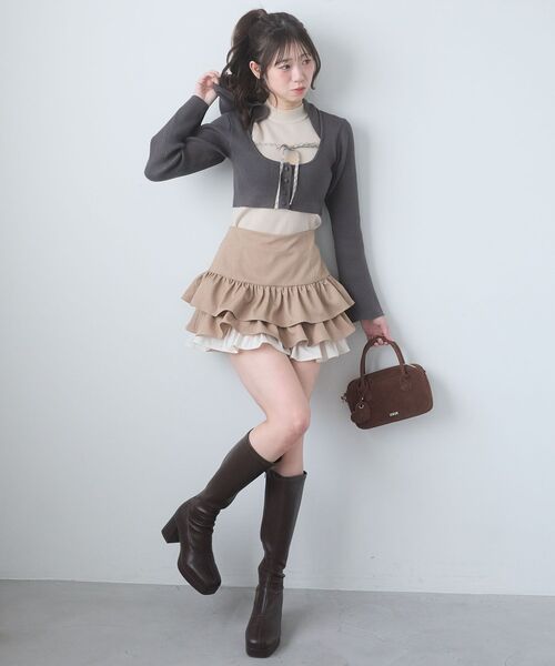 MAJESTIC LEGON（マジェスティックレゴン）の「アメスリニットセットフーディカーデ（カーディガン/ボレロ・レディース・ホワイト系その他2/グレー系その他3/グレー系その他2/アイボリー・MEDIUM）」の13枚目の写真