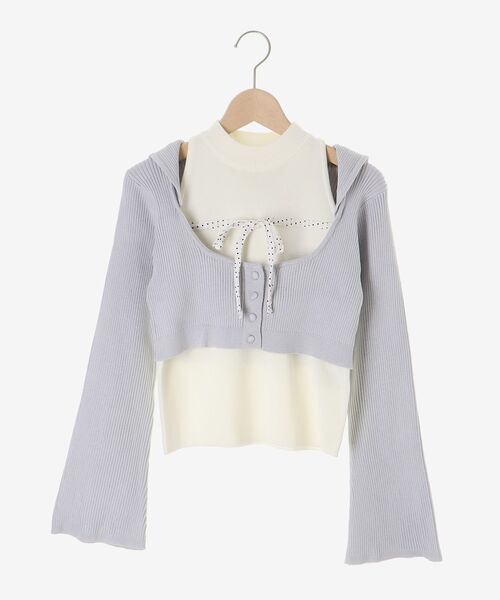 MAJESTIC LEGON（マジェスティックレゴン）の「アメスリニットセットフーディカーデ（カーディガン/ボレロ・レディース・ホワイト系その他2/グレー系その他3/グレー系その他2/アイボリー・MEDIUM）」の18枚目の写真