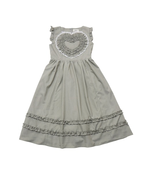 Lolime by mellfy memory(ロリミー バイ メルフィーメモリー)の「frill heart long dress(ワンピース・レディース・ピンク/グレー・M/LL)」の1枚目の写真