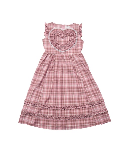Lolime by mellfy memory(ロリミー バイ メルフィーメモリー)の「frill heart long dress(ワンピース・レディース・ピンク/グレー・M/LL)」の2枚目の写真
