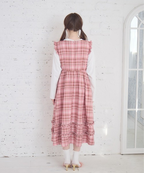 Lolime by mellfy memory(ロリミー バイ メルフィーメモリー)の「frill heart long dress(ワンピース・レディース・ピンク/グレー・M/LL)」の11枚目の写真