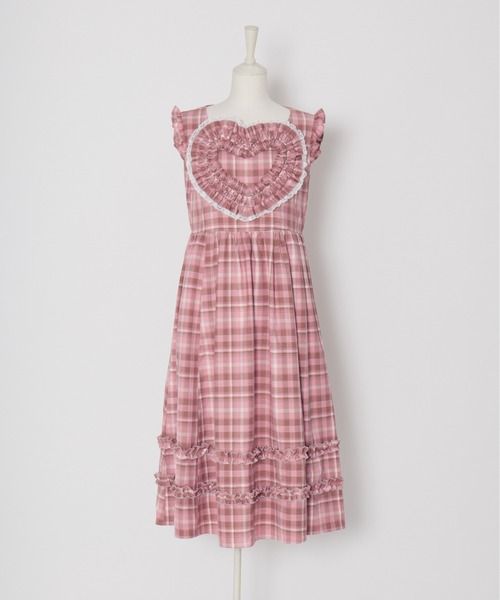 Lolime by mellfy memory(ロリミー バイ メルフィーメモリー)の「frill heart long dress(ワンピース・レディース・ピンク/グレー・M/LL)」の12枚目の写真