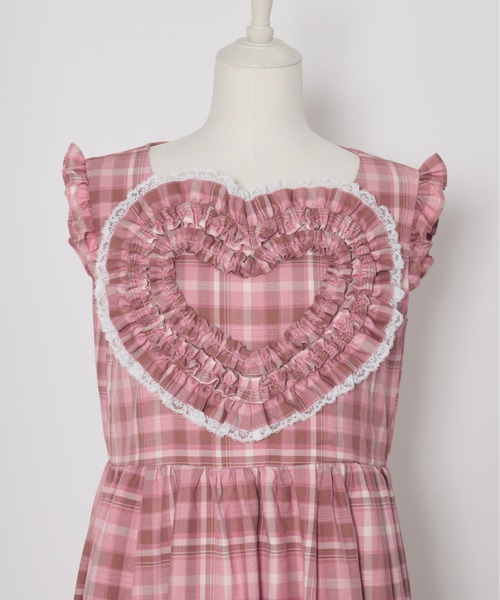 Lolime by mellfy memory(ロリミー バイ メルフィーメモリー)の「frill heart long dress(ワンピース・レディース・ピンク/グレー・M/LL)」の15枚目の写真
