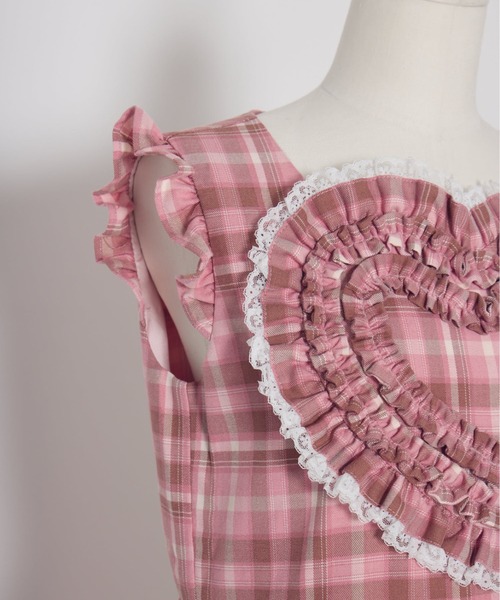 Lolime by mellfy memory(ロリミー バイ メルフィーメモリー)の「frill heart long dress(ワンピース・レディース・ピンク/グレー・M/LL)」の16枚目の写真