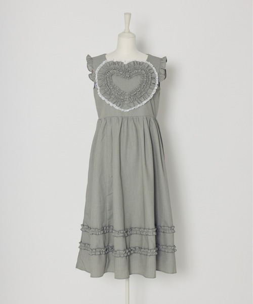 Lolime by mellfy memory(ロリミー バイ メルフィーメモリー)の「frill heart long dress(ワンピース・レディース・ピンク/グレー・M/LL)」の21枚目の写真