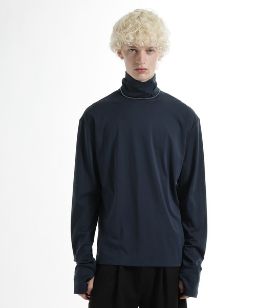 HARE（ハレ）の「ボタンハイネックカット(HARE)（Tシャツ/カットソー・メンズ・ブルー/ブラック/ネイビー・FREE）」の2枚目の写真