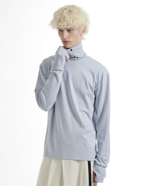 HARE（ハレ）の「ボタンハイネックカット(HARE)（Tシャツ/カットソー・メンズ・ブルー/ブラック/ネイビー・FREE）」の3枚目の写真