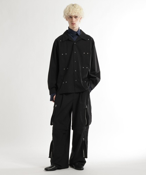 HARE（ハレ）の「ボタンハイネックカット(HARE)（Tシャツ/カットソー・メンズ・ブルー/ブラック/ネイビー・FREE）」の17枚目の写真