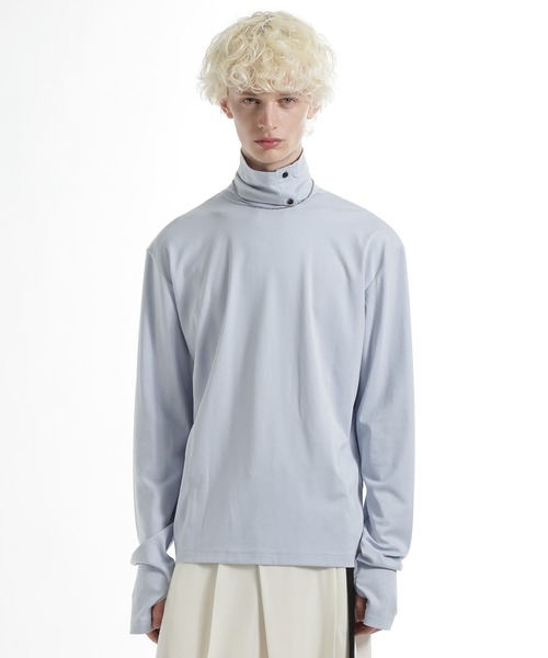 HARE（ハレ）の「ボタンハイネックカット(HARE)（Tシャツ/カットソー・メンズ・ブルー/ブラック/ネイビー・FREE）」の21枚目の写真