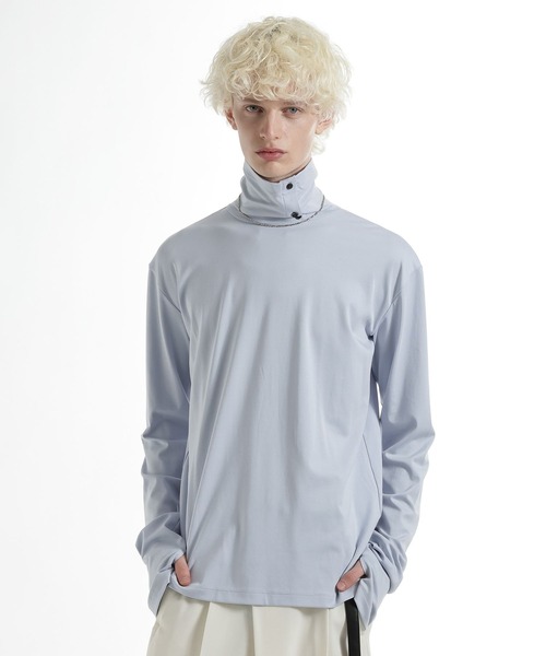 HARE（ハレ）の「ボタンハイネックカット(HARE)（Tシャツ/カットソー・メンズ・ブルー/ブラック/ネイビー・FREE）」の22枚目の写真