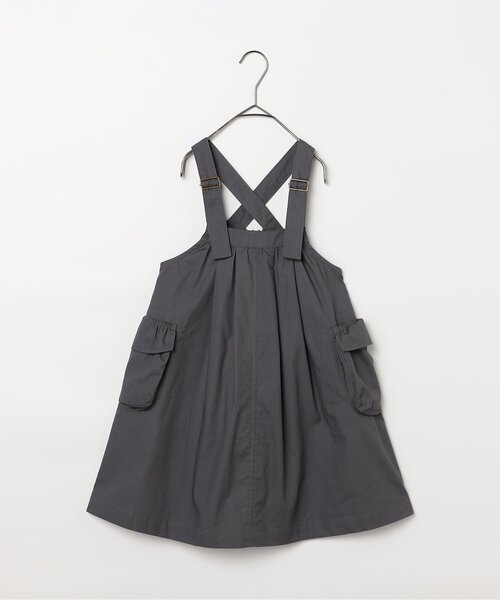 p.premier（ピードットプルミエ）の「BIGポケットジャンスカ（ジャンパースカート・キッズ・カーキ/チャコール/キャメル・120/110/90/140/130/80/100）」の2枚目の写真