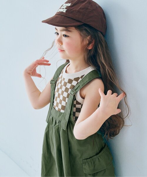 p.premier（ピードットプルミエ）の「BIGポケットジャンスカ（ジャンパースカート・キッズ・カーキ/チャコール/キャメル・120/110/90/140/130/80/100）」の13枚目の写真