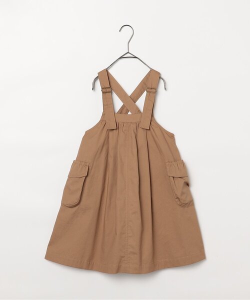 p.premier（ピードットプルミエ）の「BIGポケットジャンスカ（ジャンパースカート・キッズ・カーキ/チャコール/キャメル・120/110/90/140/130/80/100）」の15枚目の写真