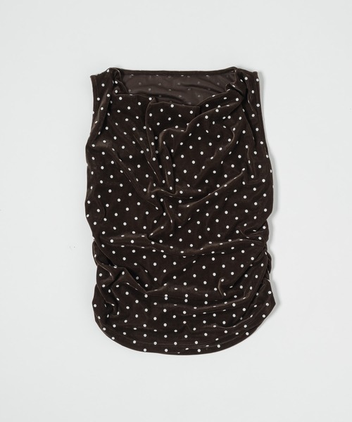 Smyeon（スミョン）の「Flocked dot sleeveless top/フロッキードットノースリーブトップス（タンクトップ・レディース・ホワイト/ブラウン・FREE）」の19枚目の写真