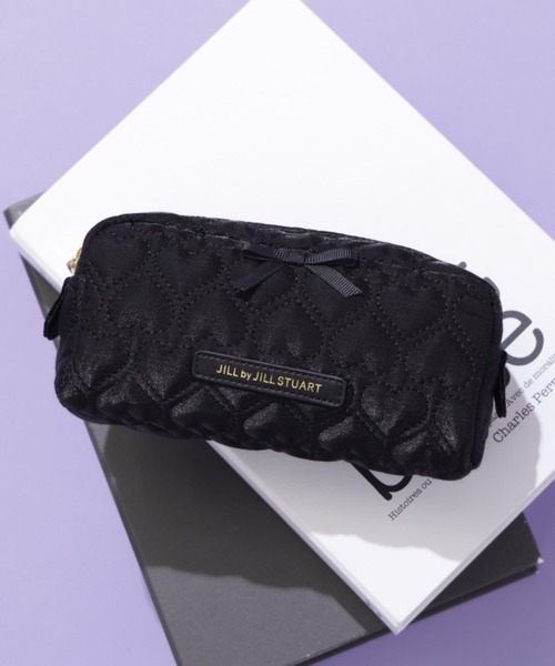 JILL by JILL STUART（ジルバイジルスチュアート）の「ハートキルトポーチ（ポーチ・レディース・ピンク/ラベンダー/ブラック系その他/ブラック・FREE）」の2枚目の写真