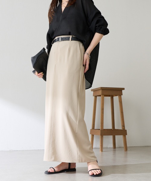 COLLAGE GALLARDAGALANTE（コラージュガリャルダガランテ）の「ジャージタイトスカート/セットアップ可/WEB限定サイズ展開（スカート・レディース・ブラック/ベージュ・2/FREE）」の12枚目の写真