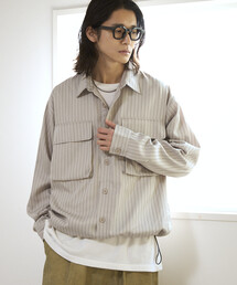 Firsthand（ファーストハンド）の「Firsthand/ファーストハンド スピンドル ストライプ シャツ ジャケット / セットアップ対応（シャツ/ブラウス）」