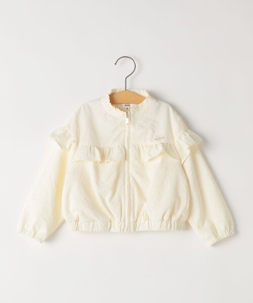 SHIPS(シップス)の「SHIPS KIDS:80~90cm / 〈UVカット〉ドライタッチ フリル ライト ブルゾン(その他アウター・キッズ・ライトブルー/クリーム・90/80)」の2枚目の写真