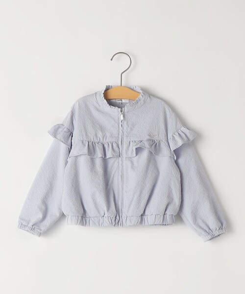 SHIPS(シップス)の「SHIPS KIDS:80~90cm / 〈UVカット〉ドライタッチ フリル ライト ブルゾン(その他アウター・キッズ・ライトブルー/クリーム・90/80)」の1枚目の写真