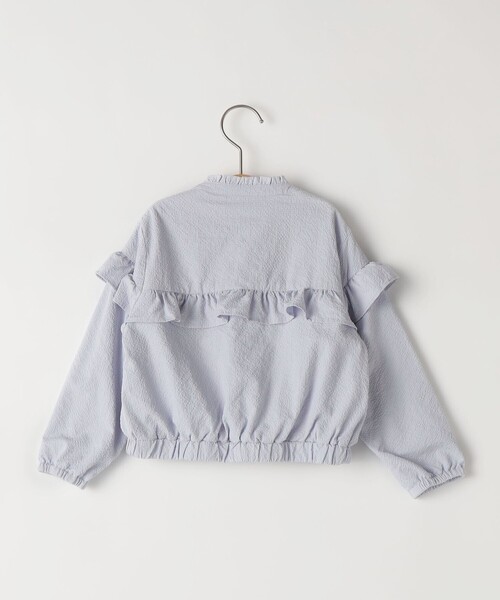 SHIPS(シップス)の「SHIPS KIDS:80~90cm / 〈UVカット〉ドライタッチ フリル ライト ブルゾン(その他アウター・キッズ・ライトブルー/クリーム・90/80)」の3枚目の写真
