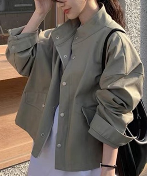 Flugge(フラッジー)の「スタンドカラーライトアウター(その他アウター・レディース・カーキ/アイボリー・LARGE/MEDIUM)」の1枚目の写真
