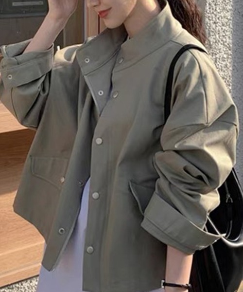 Flugge(フラッジー)の「スタンドカラーライトアウター(その他アウター・レディース・カーキ/アイボリー・LARGE/MEDIUM)」の3枚目の写真
