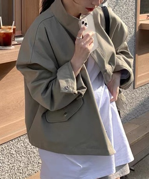 Flugge(フラッジー)の「スタンドカラーライトアウター(その他アウター・レディース・カーキ/アイボリー・LARGE/MEDIUM)」の11枚目の写真