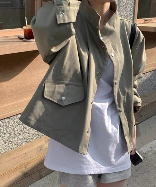 Flugge(フラッジー)の「スタンドカラーライトアウター(その他アウター・レディース・カーキ/アイボリー・LARGE/MEDIUM)」の14枚目の写真