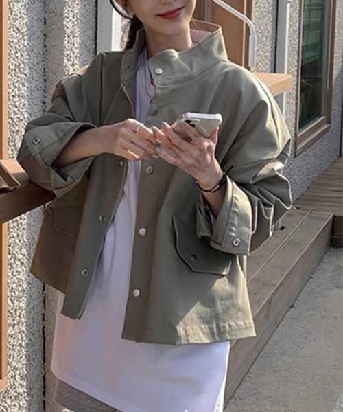 Flugge(フラッジー)の「スタンドカラーライトアウター(その他アウター・レディース・カーキ/アイボリー・LARGE/MEDIUM)」の21枚目の写真