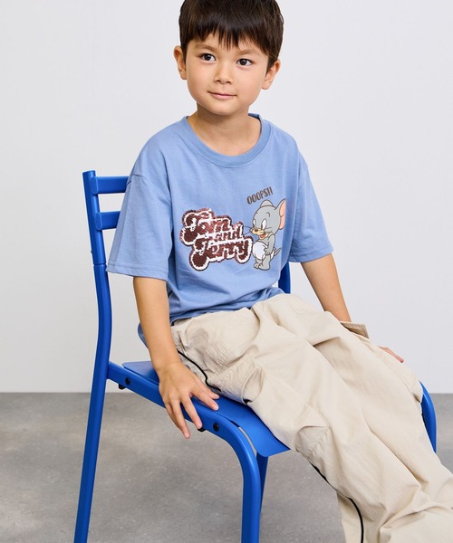 NAVY(ネイビー)の「NAVY サイドパイピング ナイロンカーゴパンツ(カーゴパンツ・キッズ・サックスブルー/カーキ/アイボリー/ブラック・120cm/160cm/150cm/140cm/130cm)」の10枚目の写真