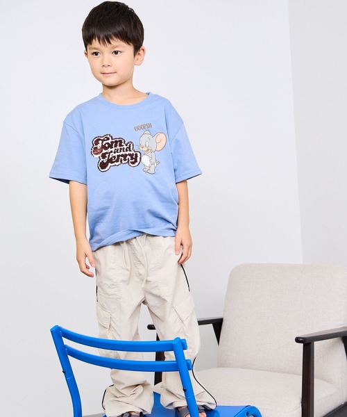 NAVY(ネイビー)の「NAVY サイドパイピング ナイロンカーゴパンツ(カーゴパンツ・キッズ・サックスブルー/カーキ/アイボリー/ブラック・120cm/160cm/150cm/140cm/130cm)」の16枚目の写真