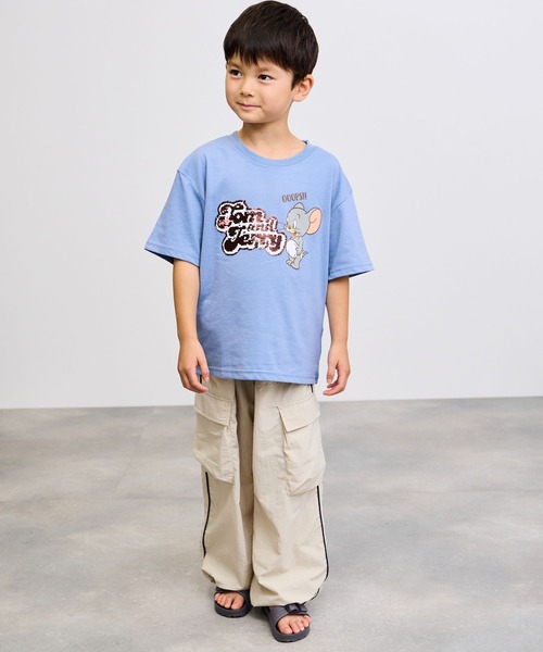 NAVY(ネイビー)の「NAVY サイドパイピング ナイロンカーゴパンツ(カーゴパンツ・キッズ・サックスブルー/カーキ/アイボリー/ブラック・120cm/160cm/150cm/140cm/130cm)」の18枚目の写真
