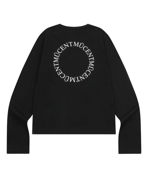 MUCENT(ムセント)の「シグニチャーバックラウンド円形ロゴ長袖Tシャツ(2カラー)(Tシャツ/カットソー・レディース・ブラック/ホワイト・FREE)」の1枚目の写真