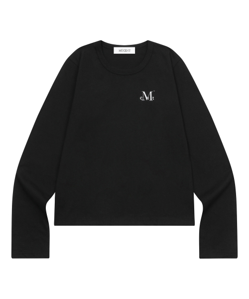 MUCENT(ムセント)の「シグニチャーバックラウンド円形ロゴ長袖Tシャツ(2カラー)(Tシャツ/カットソー・レディース・ブラック/ホワイト・FREE)」の3枚目の写真