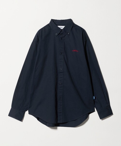 NICE WEATHER(ナイスウェザー)の「<NICE WEATHER>ツイル ボタンダウン シャツ(シャツ/ブラウス・メンズ・ベージュ/ネイビー・M/S/L)」の2枚目の写真