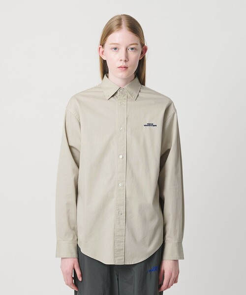 NICE WEATHER(ナイスウェザー)の「<NICE WEATHER>ツイル ボタンダウン シャツ(シャツ/ブラウス・メンズ・ベージュ/ネイビー・M/S/L)」の7枚目の写真