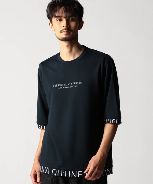 NICOLE CLUB FOR MEN(ニコルクラブフォーメン)の「スポンジダンボールニット 5分袖プルオーバー(Tシャツ/カットソー・メンズ・カーキ/ブラック/ブルー/ホワイト/ライトグレー・XL/M/L)」の5枚目の写真