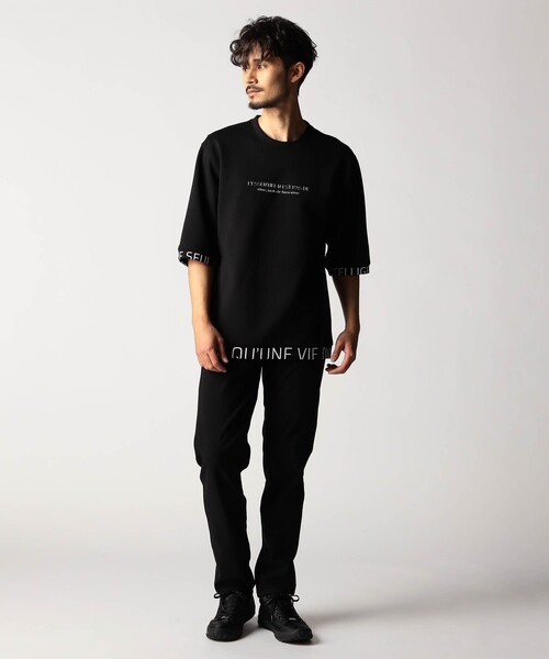 NICOLE CLUB FOR MEN(ニコルクラブフォーメン)の「スポンジダンボールニット 5分袖プルオーバー(Tシャツ/カットソー・メンズ・カーキ/ブラック/ブルー/ホワイト/ライトグレー・XL/M/L)」の9枚目の写真