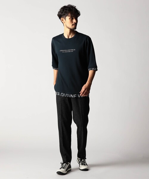 NICOLE CLUB FOR MEN(ニコルクラブフォーメン)の「スポンジダンボールニット 5分袖プルオーバー(Tシャツ/カットソー・メンズ・カーキ/ブラック/ブルー/ホワイト/ライトグレー・XL/M/L)」の10枚目の写真