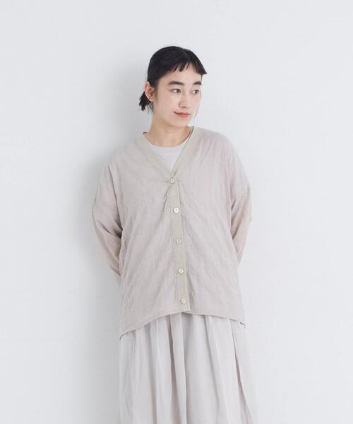 conges payes ADIEU TRISTESSE(コンジェ ペイエ アデュートリステス)の「シャーリングカーディガンシャツ(カーディガン/ボレロ・レディース・ベージュ系その他/ブルー系その他/ブラック系その他・38)」の7枚目の写真