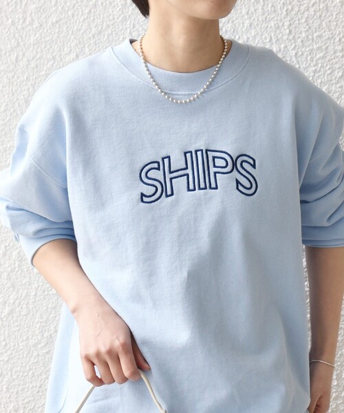SHIPS(シップス)の「【WEB限定】SHIPS ラウンド ロゴ 刺繍 スウェット(スウェット・レディース・ネイビー/ブラウン/ナチュラル/ライトブルー・LARGE/MEDIUM)」の17枚目の写真
