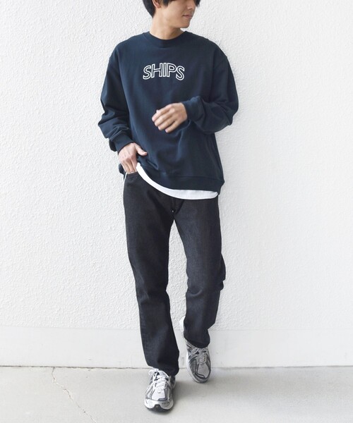SHIPS（シップス）の「【WEB限定】SHIPS ラウンド ロゴ 刺繍 スウェット（スウェット・レディース・ネイビー/ブラウン/ナチュラル/ライトブルー・LARGE/MEDIUM）」の12枚目の写真