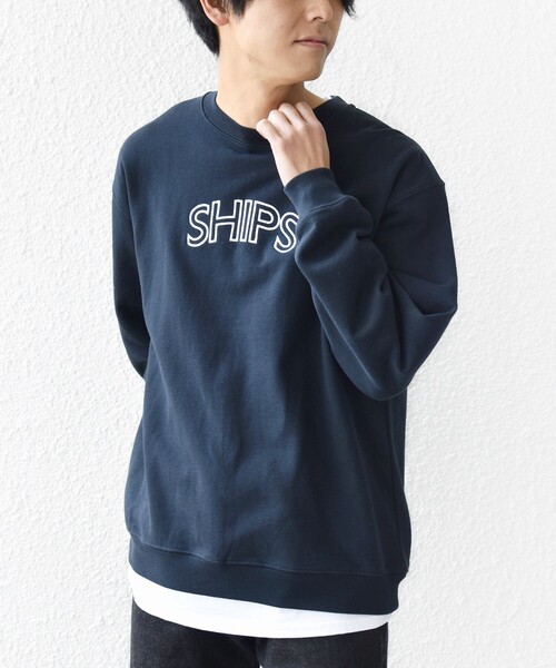 SHIPS（シップス）の「【WEB限定】SHIPS ラウンド ロゴ 刺繍 スウェット（スウェット・レディース・ネイビー/ブラウン/ナチュラル/ライトブルー・LARGE/MEDIUM）」の16枚目の写真