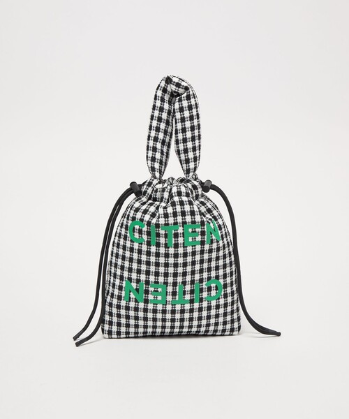 CITEN（シテン）の「＜CITEN＞パデッドギンガムキンチャク（ショルダーバッグ・レディース・ブラック/イエロー/ケリーグリーン・FREE）」の2枚目の写真