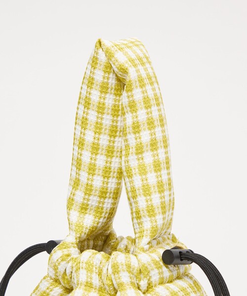 CITEN（シテン）の「＜CITEN＞パデッドギンガムキンチャク（ショルダーバッグ・レディース・ブラック/イエロー/ケリーグリーン・FREE）」の9枚目の写真